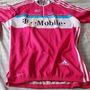Adidas T-Mobile 4 piece Jersey Pro Cycling Vest & Arm Warmer fall cold bike pink